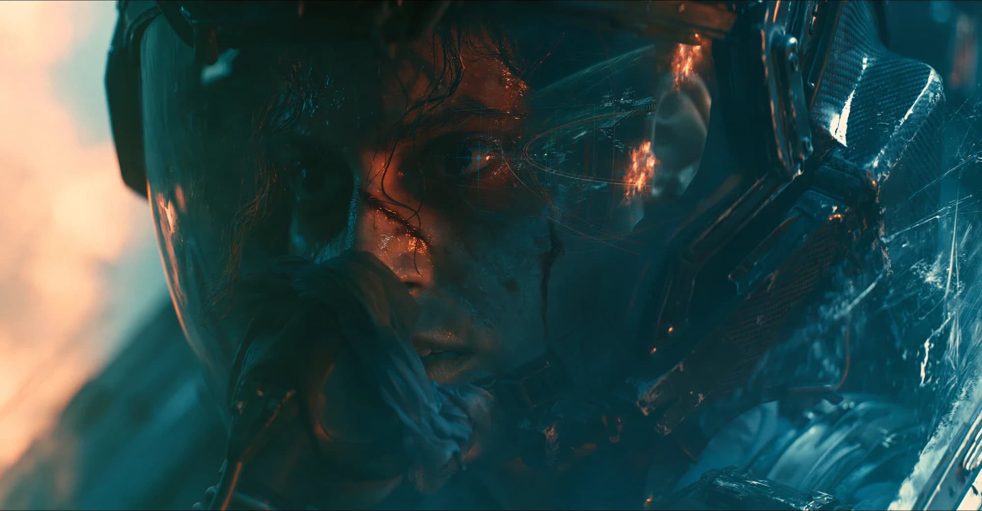 A close-up frame of a pilot inside a cockpit, generated on FlyAIgh